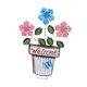 thumbnail image 4 of Estaca de jardín para macetas, decoración 2D, accesorio práctico, decoración de hierro, bienvenida Blanco, 4 of 9