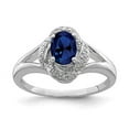 thumbnail image 3 of 925 Sterling Silver Rhodium-Plated Diamond and Created Sapphire Ring Size 5, 3 of 5