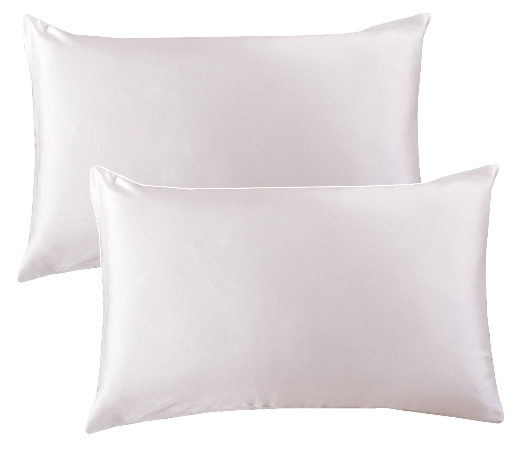 Gilbin Satin Pillowcase for Hair and Skin Silk Pillowcases Set of 4 - with Envelope Closure - with Hidden Zipper - Queen Satin Pillowcase (White)