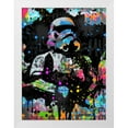 thumbnail image 2 of Stephen Chambers 15x18 White Modern Wood Framed Wall Art Titled - Stormtrooper Graffiti, 2 of 6