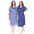 thumbnail image 1 of Dreams & Co. Women's Plus Size 2-Pack Long Sleepshirts Nightgown, 1 of 5