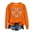 thumbnail image 1 of Wyzesi Chandails en Molleton de Maternité à Manches Courtes pour Femmes, Pull à Capuche Imprimé Football Chandail en Molleton Col Rond Tendance pour Automne et Hiver, 1 of 3