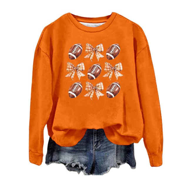 Wyzesi Chandails en Molleton de Maternité à Manches Courtes pour Femmes, Pull à Capuche Imprimé Football Chandail en Molleton Col Rond Tendance pour Automne et Hiver