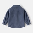 thumbnail image 4 of Ticikt Boys Corduroy Shirt Jacket Long Sleeve Casual Open Front Shirt with Collar for Kids Toddler,Color:Blue,Size:4-5 Years, 4 of 4