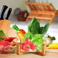 thumbnail image 4 of HINTRMENT 1 Ensemble Bol à Salade Transparent pour Usage Domestique avec Base en Bois Résistante à la Chaleur, 4 of 7