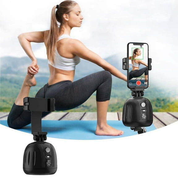 Qocolhg 360 Rotation Auto Face Tracking, Support Tripod, No App, Smart Shooting Phone Holder, Body Phone Camera Mount Extendable Body Smart Tracking Tripod for Vlog Video Streaming, Rechargeable