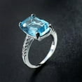 thumbnail image 6 of Aquamarine Blue 925 Silver White CZ Band Women's Wedding Jewelry Ring Size 6-10, 6 of 9