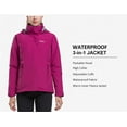 thumbnail image 6 of Diamond Candy Womens 3-in-1 Winter Jacket Waterproof Rain Coat with Hood Warm Fleece Ski Jackets, 6 of 7