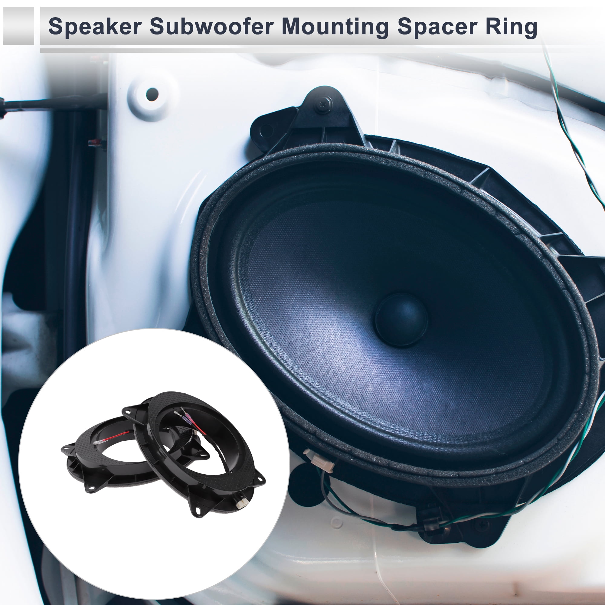 Unique Bargains Speaker Spacer Ring for Toyota Subwoofer Mounting Spacer ABS 2 Set