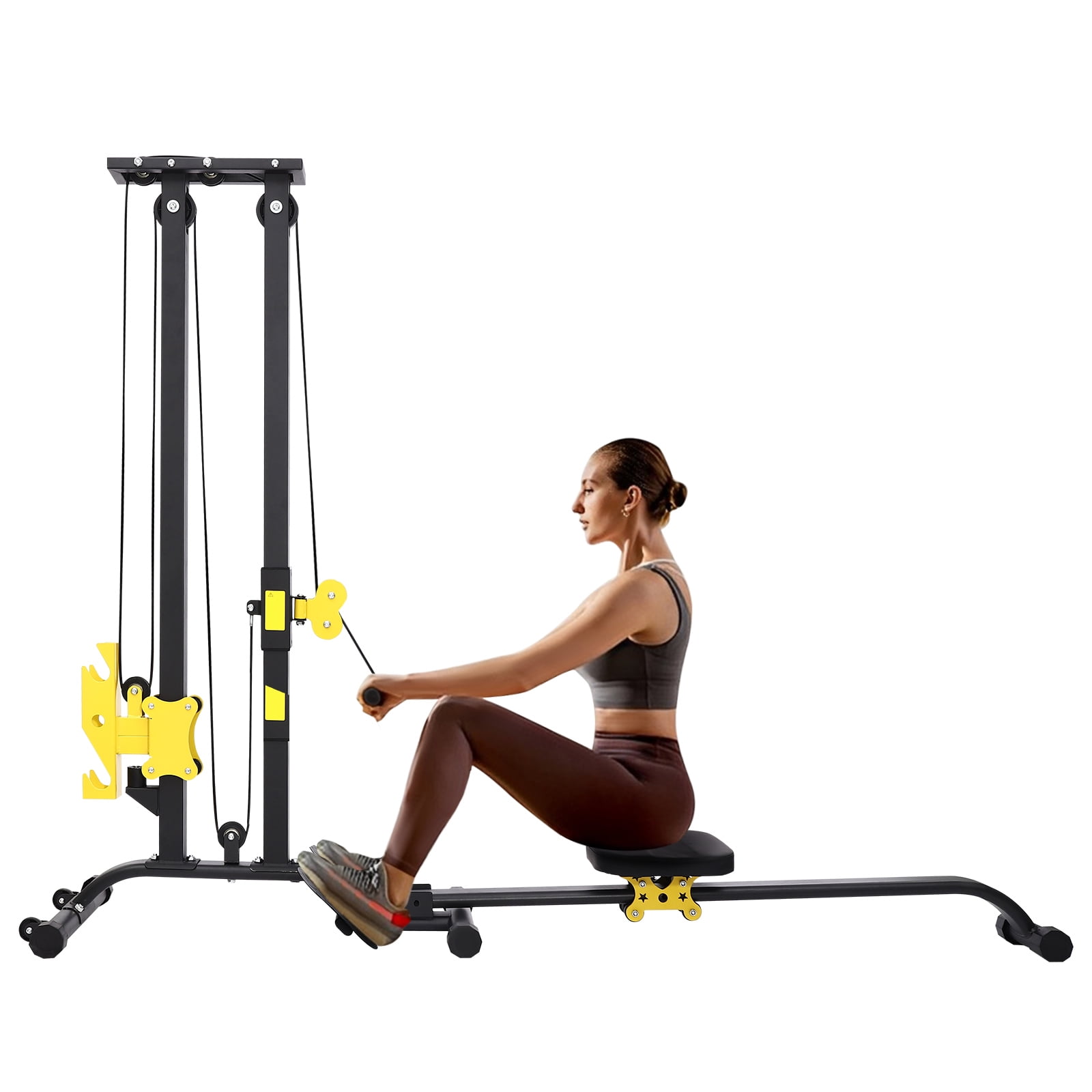 ToppiJoy Multifunctional Fitness Rack Power Cage Multi-Function Power Rack Adjustable Heavy Duty Strength Training Fitness Equipment for Home Gym Black