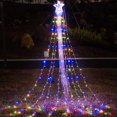 thumbnail image 2 of Decoración navideña Luces de cadena de estrellas al aire libre, luces para copas de árbol de Navidad de 16.4 pies 317 LED 8 modos de memoria con estrella iluminada de 14 "para Halloween Navidad Año, 2 of 7