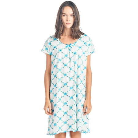 Casual Nights Women's Cotton Short Sleeve Nightgown Sleep Shirt