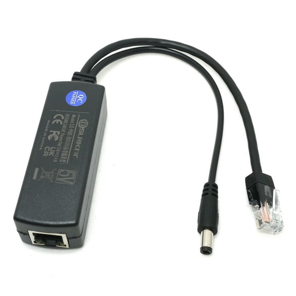DC 5V 2.4A Active PoE Splitter Power Over Ethernet 802.3af 5.5x2.1mm