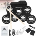 thumbnail image 4 of Electronic Drum Set 7 Pads 5 Tunings 8 Demo Songs 3 Rhythms Portable USB Roll-up Practice Pad, 4 of 4