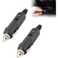 thumbnail image 1 of (2 pieces) Cigarette Lighter Male Adapter, 12V Cigarette Lighter Male Socket, Cigarette Lighter Male Plug Socket, 10A 12V/24V Adapter with LED Lights Male Socket with Fuse, 1 of 5