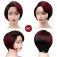 thumbnail image 2 of Wig Human  Short Hair Wig For Black Woman Short hair  dark brown  partial, 2 of 6