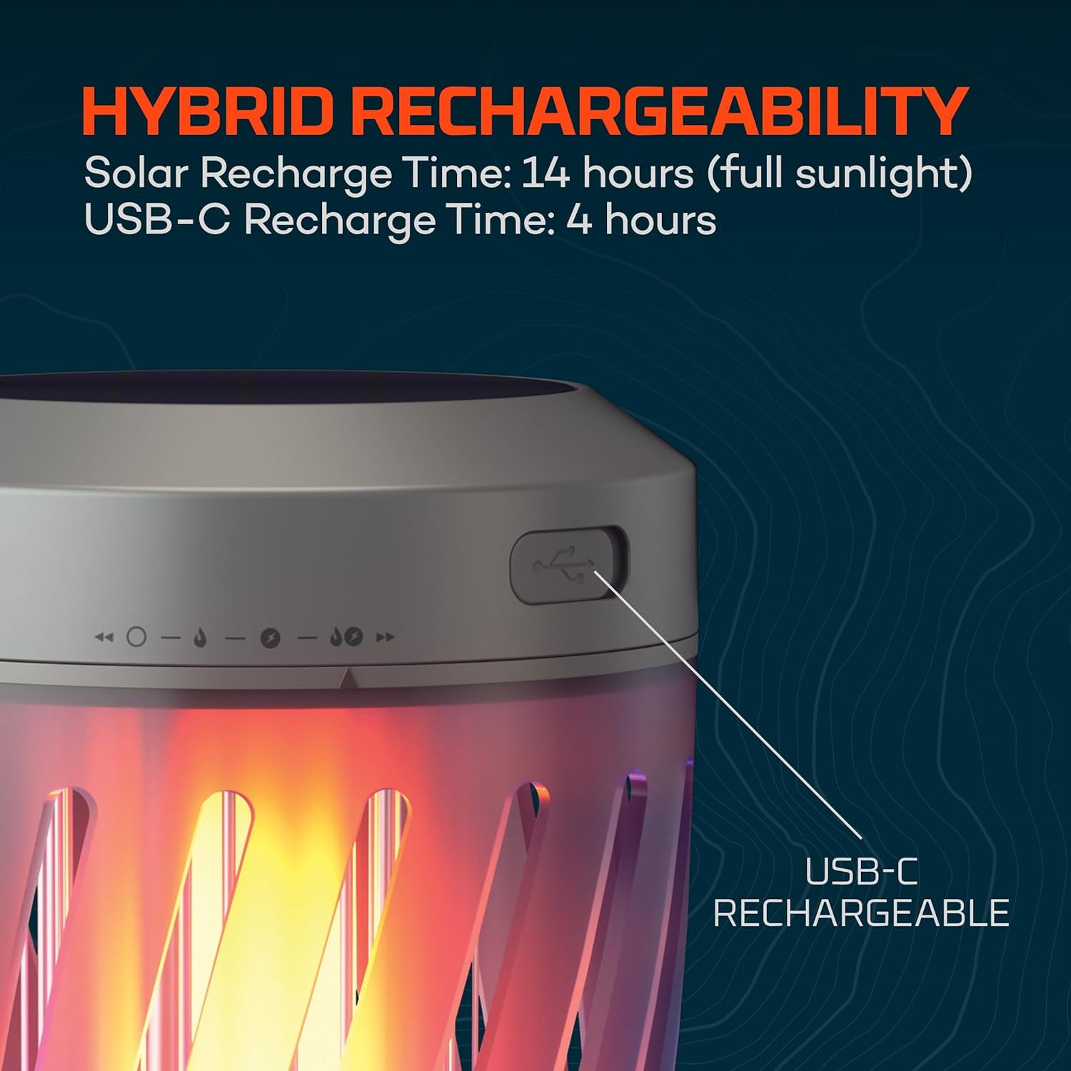 Nebo 3.7V Lithium-Ion Battery Led Solar Torch Zapper And Lantern