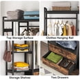 thumbnail image 5 of Tribesigns Freestanding Closet Organizer, Clothes Rack with Drawers and Shelves, Heavy Duty Garment Rack Hanging Clothing Wardrobe Storage Closet for Bedroom, Black, 5 of 7
