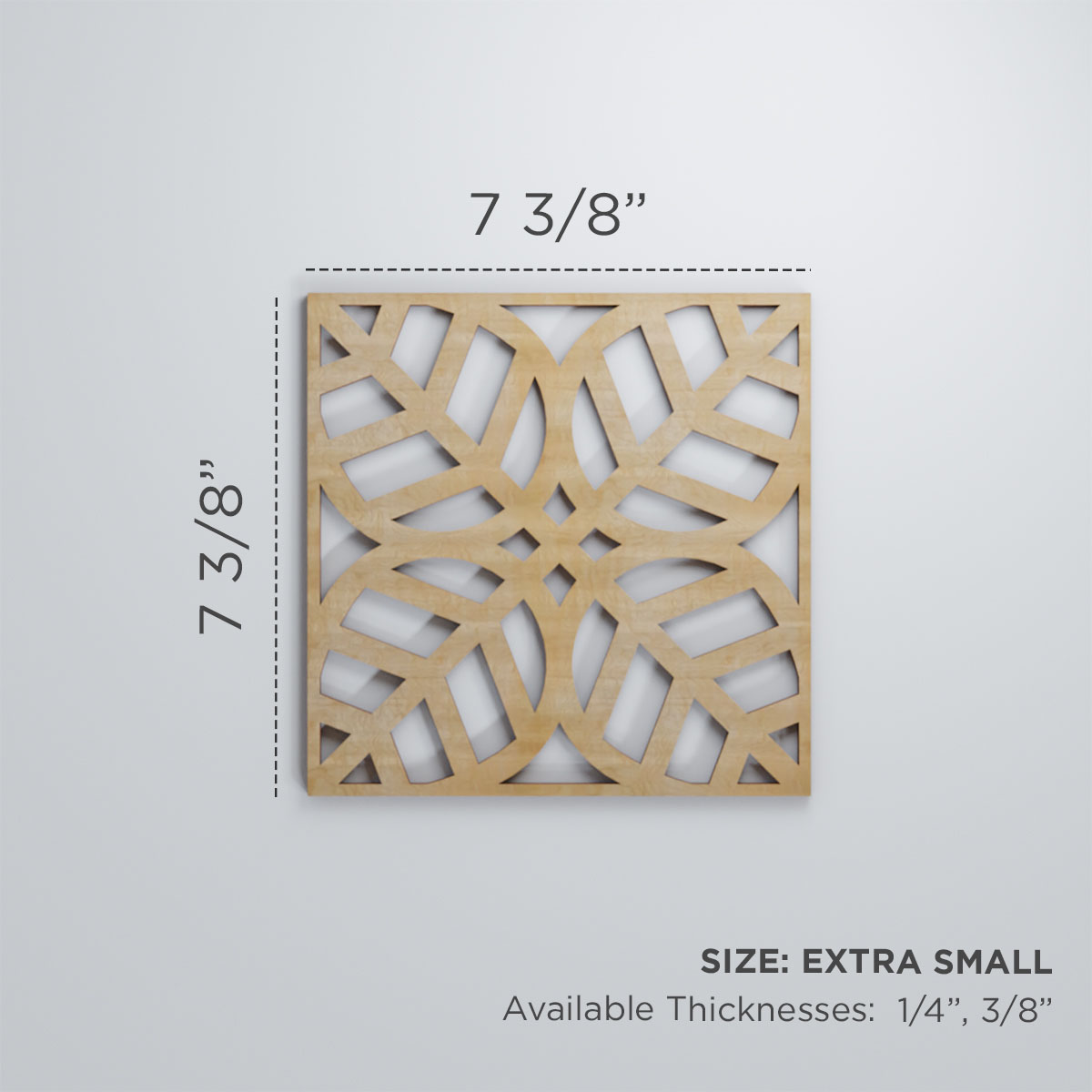 Ekena Millwork 7 3/8"W x 7 3/8"H x 3/8"T Extra Small Garland Decorative Fretwork Wood Wall Panels, Cherry