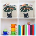 thumbnail image 6 of Yayeee Canvas Storage Basket with Handles for Shelves Fabric Bins Closet Organizer, Black Cat Plants, 6 of 8