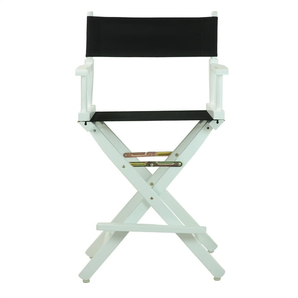 Casual Home 24" Director's Chair White Frame with Black Canvas, Counter Height