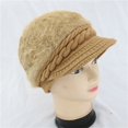 thumbnail image 3 of HOSIA Winter Slouchy Beanie Cap with Visor Brim Gorras Para Mujer Warm Ski Skull Cap Fleece Lined Knit Newsboy Cap Outdoor Warm Cozy Head Beanie Chunky Soft Slouchy Cap Thick Warm Knit Hat Khaki, 3 of 3