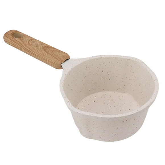 Casserole antiadhésive - Petite casserole blanche - Casserole à lait à fond plat - Casserole de cuisson multifonctionnelle pour la friture