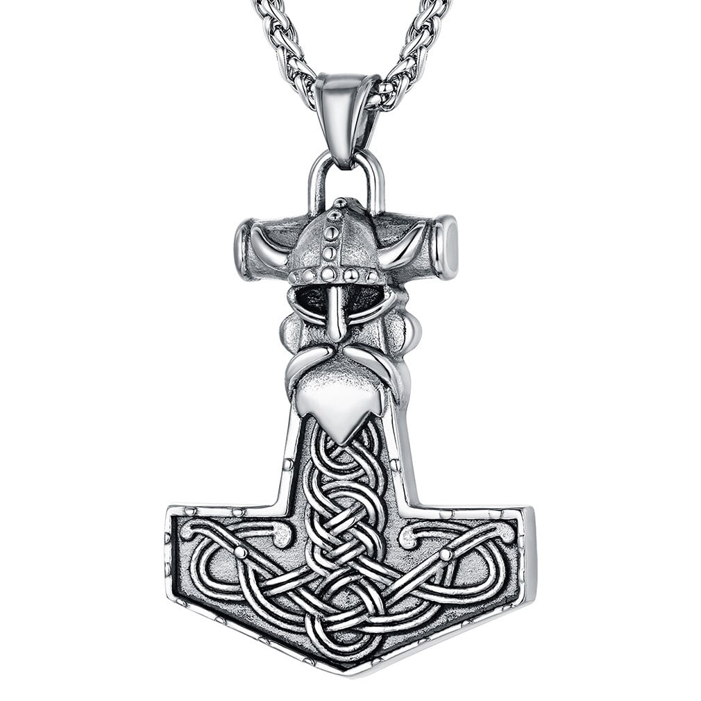 Vikings Nordic Thor's Hammer Amulet Pendant Talisman Necklace