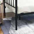 thumbnail image 5 of Twin Bed Frame, Daybed Frame with Headboard, Classic Decorative Appearance Twin Size Sofa Bed with Steel Slat Support, Metal Bed Frame, Mattress Foundation Bed for Living Room Guest Room, Black, 5 of 6
