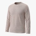 thumbnail image 2 of UAYOTSE Boys Crew Neck Long Sleeve Striped Shirt Soft Breathable Casual Layering Tee for Kids Daily Outfit, 2 of 9