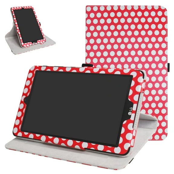 Labanema 8.0" LG G Pad X II 8.0 PLUS V530 Case, 360 Degree Rotary Stand 8.0" LG G Pad X II 8.0 PLUS V530 Cover, Anti Scratch Waterproof Protective Case for 8.0" LG G Pad X II 8.0 PLUS V530 (Dot red)
