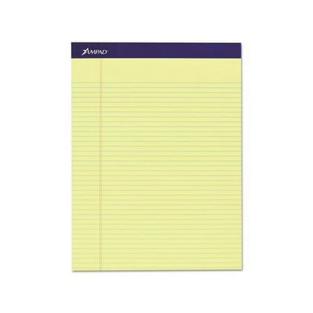 Legal Ruled Pads Narrow Rule, 8.5 x 11.75, Canary, 50 Sheets, 4/Pack