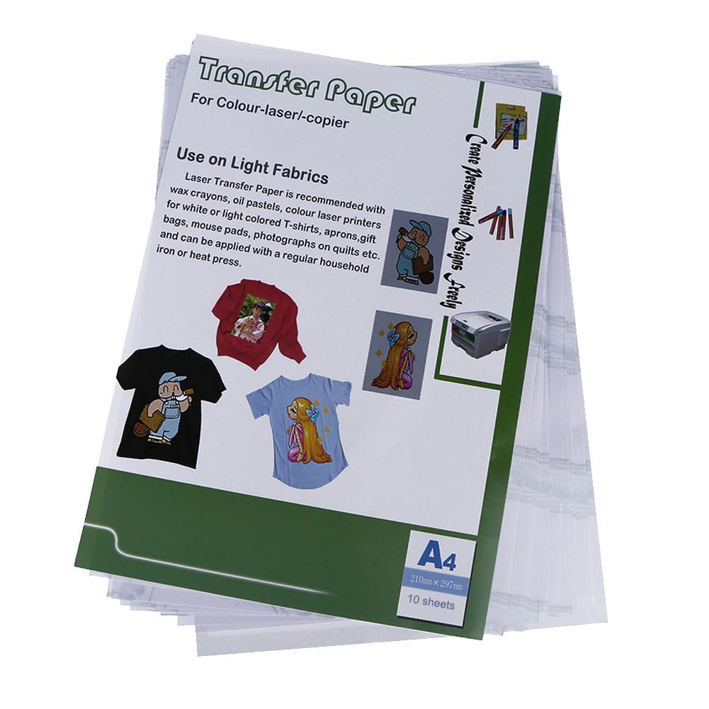 Printable Heat Transfer Paper for Iron On T Shirts Fabrics Bags DIY Light 10Pcs 