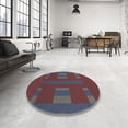 thumbnail image 4 of Ahgly Company Machine Washable Indoor Round Transitional Rose Dust Purple Area Rugs, 3' Round, 4 of 7