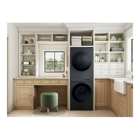 Samsung WH46DBH500EV 4.6/7.6 Cu. Ft. Brushed Black Bespoke AI Stacked Washer/Dryer
