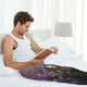 thumbnail image 5 of Balery Dog in Lavender Flowers Pantalones de pijama para hombre, pijama ultraligero, pantalón de descanso-Small, 5 of 6