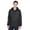 Black, variant on UltraClub 8925 Men's Solid 1/4-Zip Hooded Pullover Pack-Away Coat