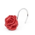 thumbnail image 3 of Coolmade Shower Curtain Hooks, Home Decorative Rustproof Shower Curtain Hooks Resin Rose Flower Shower Hooks Rings for Bathroom Shower Rods Curtains,Set of 12 Hooks (Red), 3 of 9