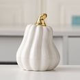 thumbnail image 2 of Shisuyan Ceramic Pumpkin Figurine Halloween Table Accent Ceramic Pumpkin Table Ornament, 2 of 9