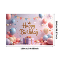 thumbnail image 3 of Pink Theme Birthday Banner Colorful Balloons Happy Birthday Backdrop for Birthday Party Photo Shoot Celebration, 3 of 4