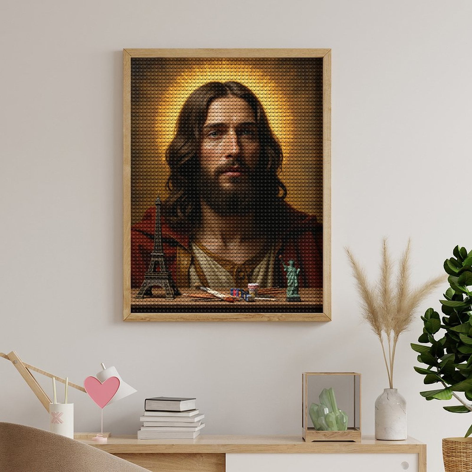 Diamond Art Kit for Adults, Bearded Man Miniature Replica Diamond Painting for Adults Beginners, 5D DIY Diamond Art Painting Kits, Colorful Diamond Painting Craft for Home Decor 12x16