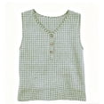 thumbnail image 5 of Xdegoge Womens Checkered Henley Tank Tops Sleeveless V Neck Shirt Partial Button Down Blouse Summer Casual Vest Classic Gingham Pattern Lightweight Fashion Tee Apparel, 5 of 7