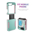 thumbnail image 5 of for Samsung Galaxy Z Flip 5 5G Case, Phone Case Heavy Duty 2 in 1 Full Body Rugged Shockproof Hybrid Hard PC Soft TPU Bumper Drop Protective Girls Women Boy Men Covers for Z Flip 5 5G, Green+Pink, 5 of 8