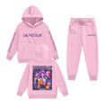 thumbnail image 1 of Pop cazadora para niña Hooded Sweatshirt Set,Soft Streetwear Pullover,Cute Long Sleeve Hoodie for Fall Winter （Pink）, 1 of 2
