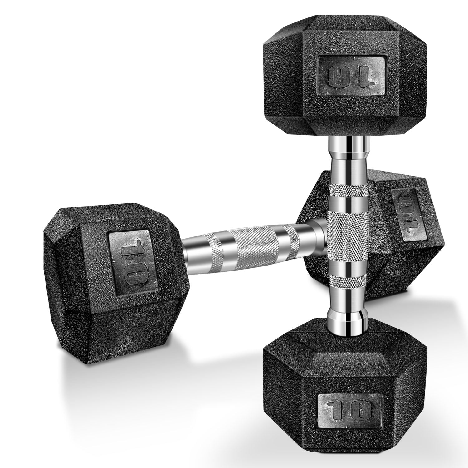 Dumbbell Weights Dumbbells Sets Dumbbell in Pairs or Singles 10Lbs/ 20Lbs/ 30Lbs Hex Rubber Dumbbell with Metal Handles Heavy Dumbbell Set for Muscle Training 
