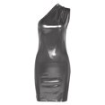 thumbnail image 3 of Gibobby Vestido corta de fiesta casual Vestido de cadera sin mangas de hombro inclinado de color sólido delgado sexy para mujer(Gris,G), 3 of 4