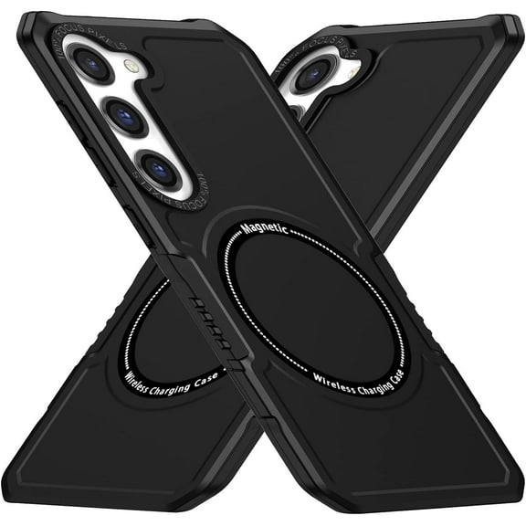 Magnetic Phone Case for Samsung Galaxy S23 Compatible for Magsafe, Military-Grade Shockproof Protective Case with Built-in Magnet Circle for Samsung Galaxy S23, MS Black
