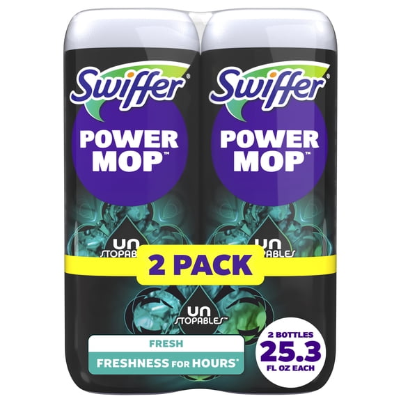 Swiffer PowerMop Solution with Unstopables Fresh Scent, Double Pack