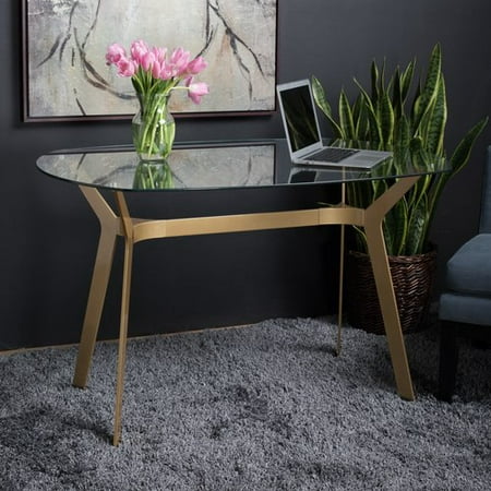 Studio Designs Archtech Modern Glass Desk, Clear/Gold (Best Home Studio Desk)