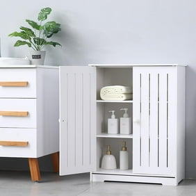 White Wooden Floor Standing Storage Cabinet Bedroom Organizer
